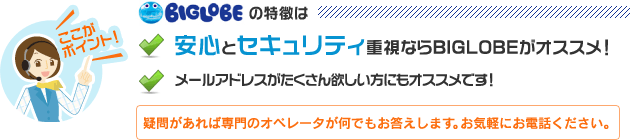 BIGLOBEの特徴