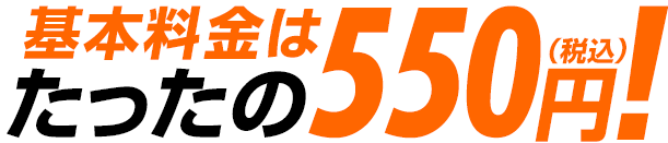 基本料金はたったの550円(税込)!