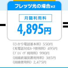 フレッツ光の場合[月額利用料]4,895円