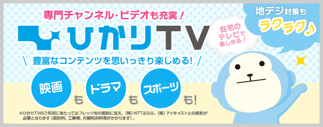 映画もドラマもスポーツも！専門チャンネル・ビデオも充実！ひかりTV