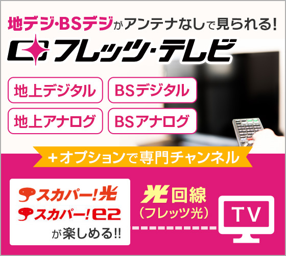 地デジ・BSデジがアンテナなしで見られる！フレッツ・テレビ