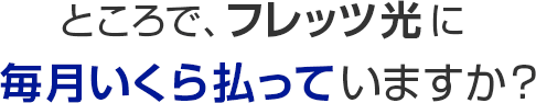 ところで、フレッツ光に毎月いくら払っていますか？